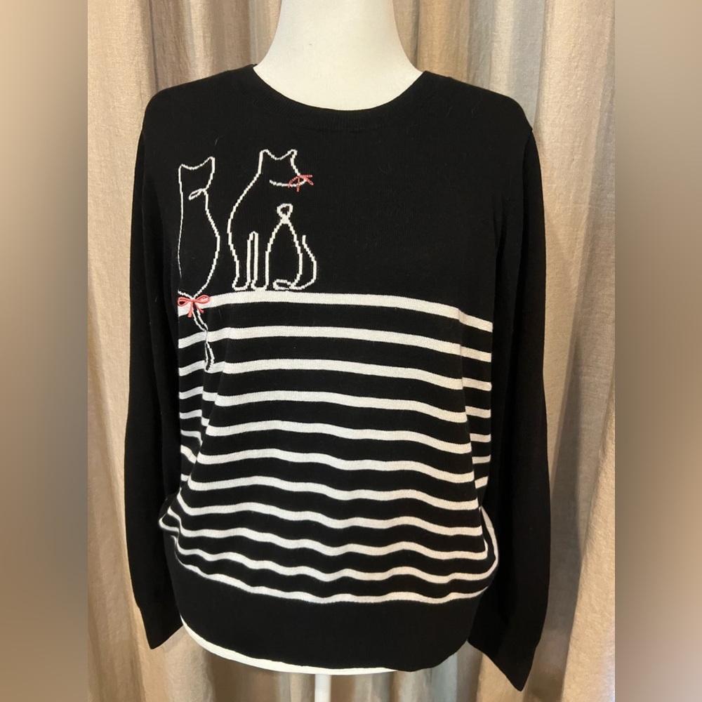 LOFT “Cat” stripped crewneck sweater